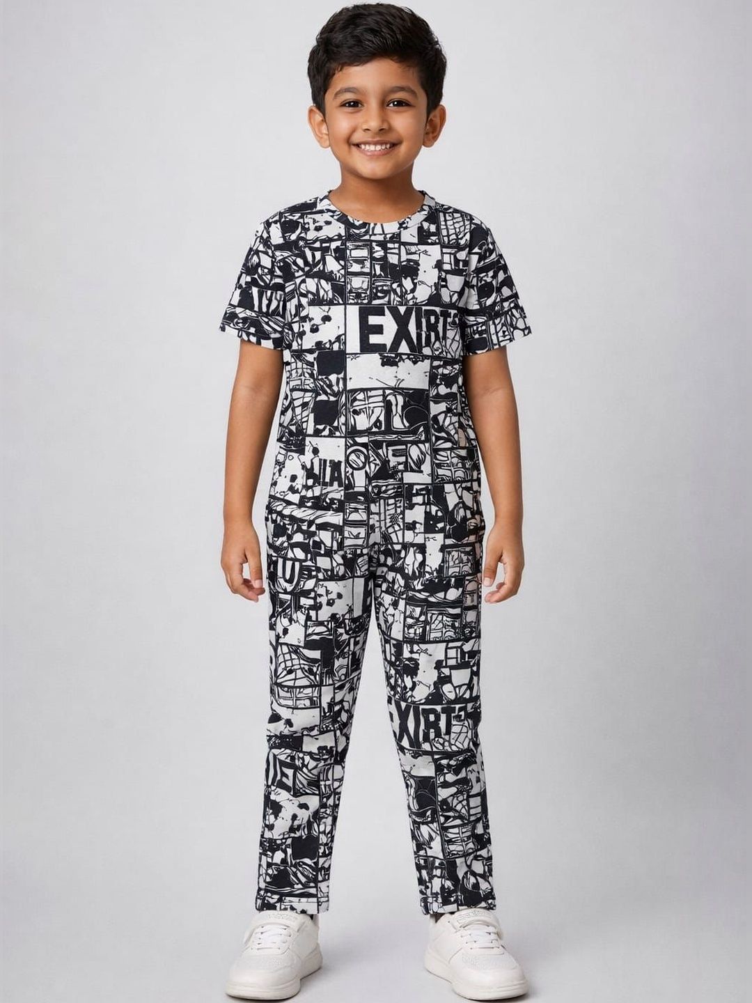 Sagar Impex Boys Printed T-shirt with Pyjamas