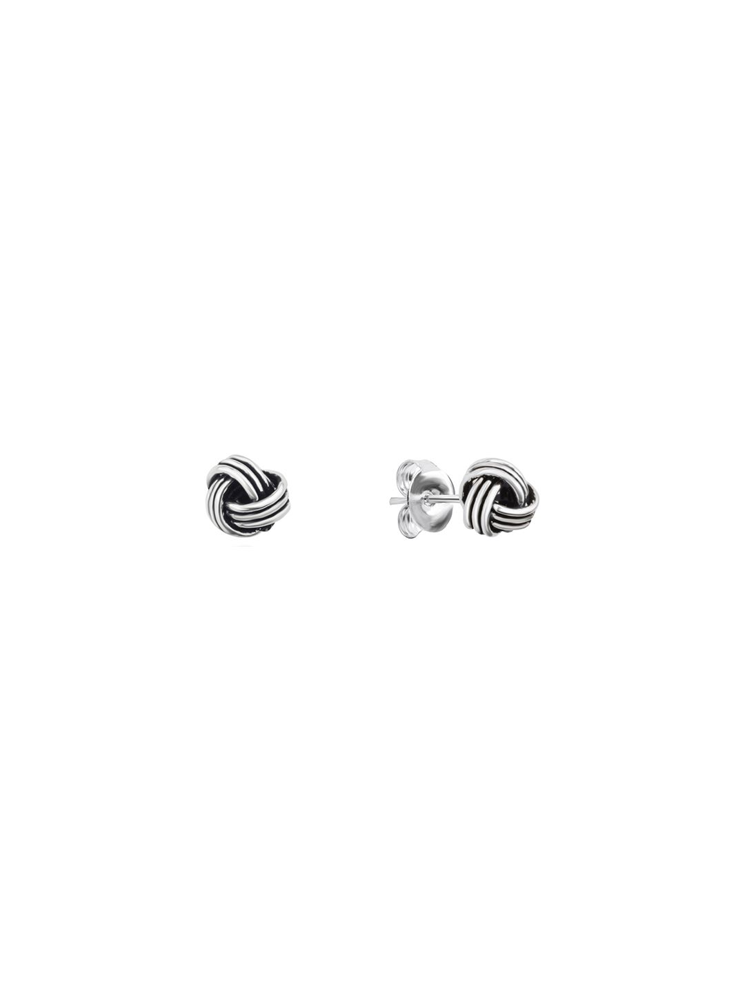 925 Sterling Silver Oxidised Eternal Knot Studs
