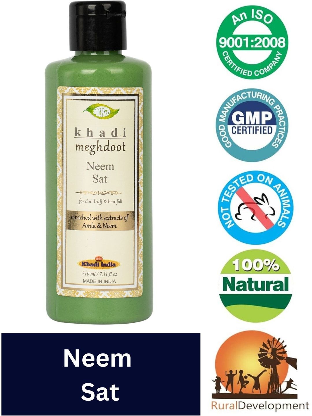 KHADI MEGHDOOT Neem Sat Shampoo For Hair Fall - 210 ml