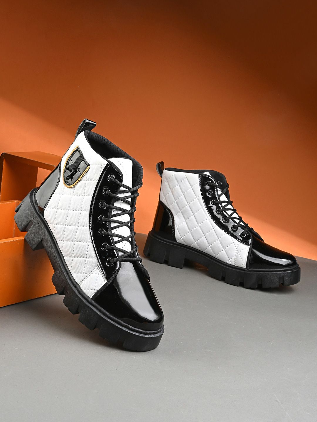 Buy Rising Wolf Men Colourblocked High Top Regular Boots -  - Footwear for Men