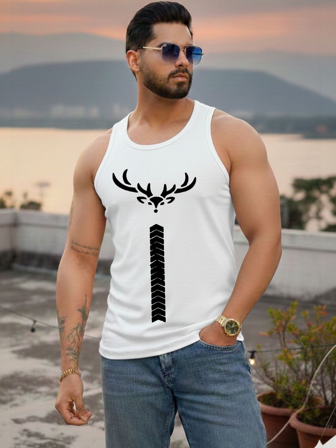 Parona Printed Gym Vest