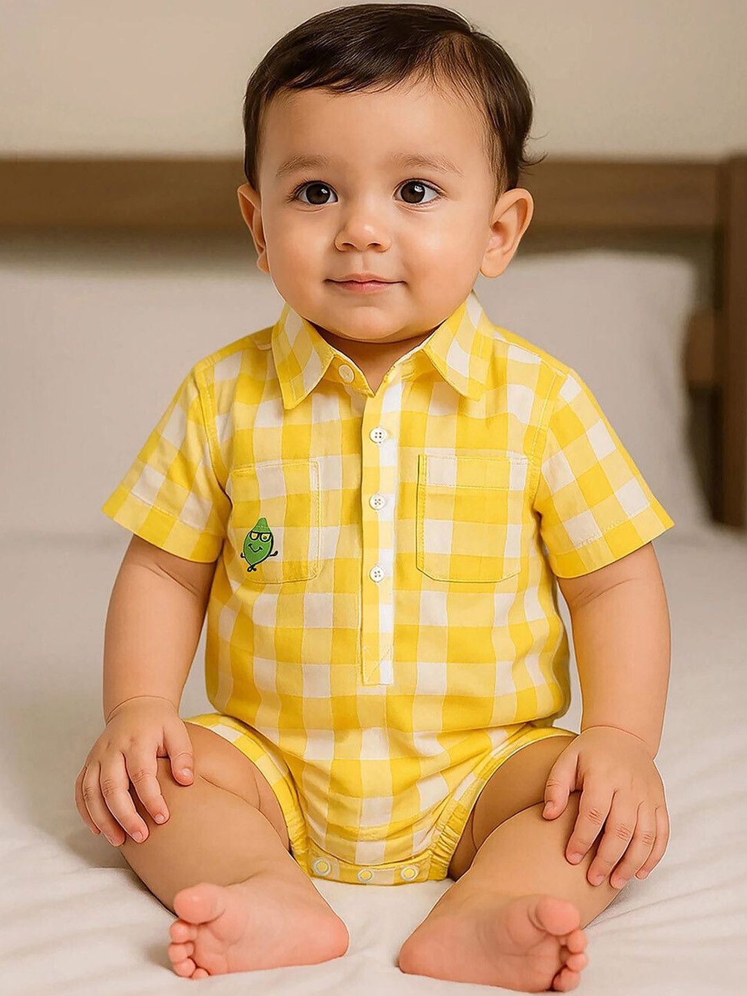 Somersault Infants Boys Checked Bodysuit
