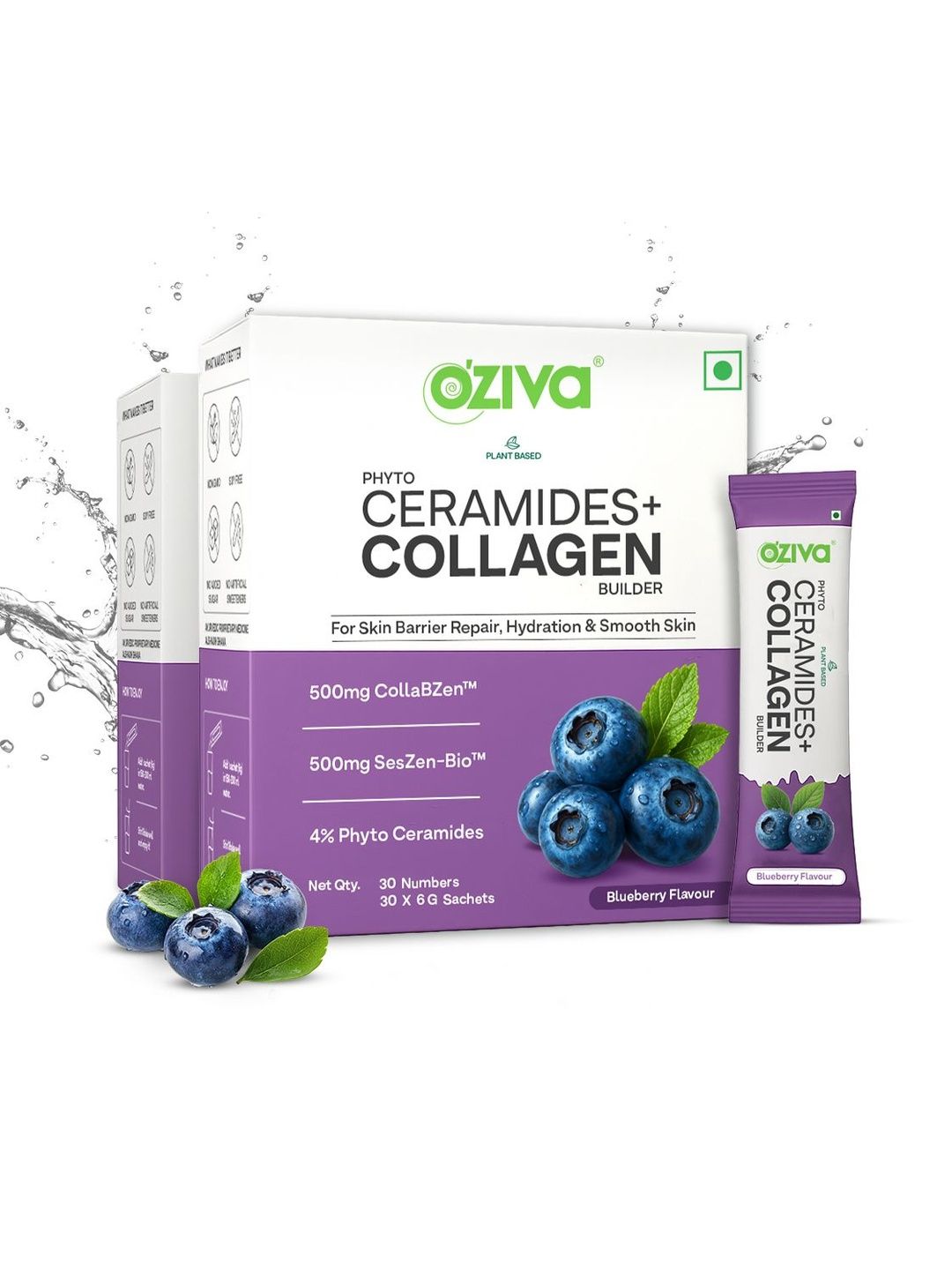OZiva Set Of 2 Phyto Ceramides+ Collagen Builder-60 Sachets Each