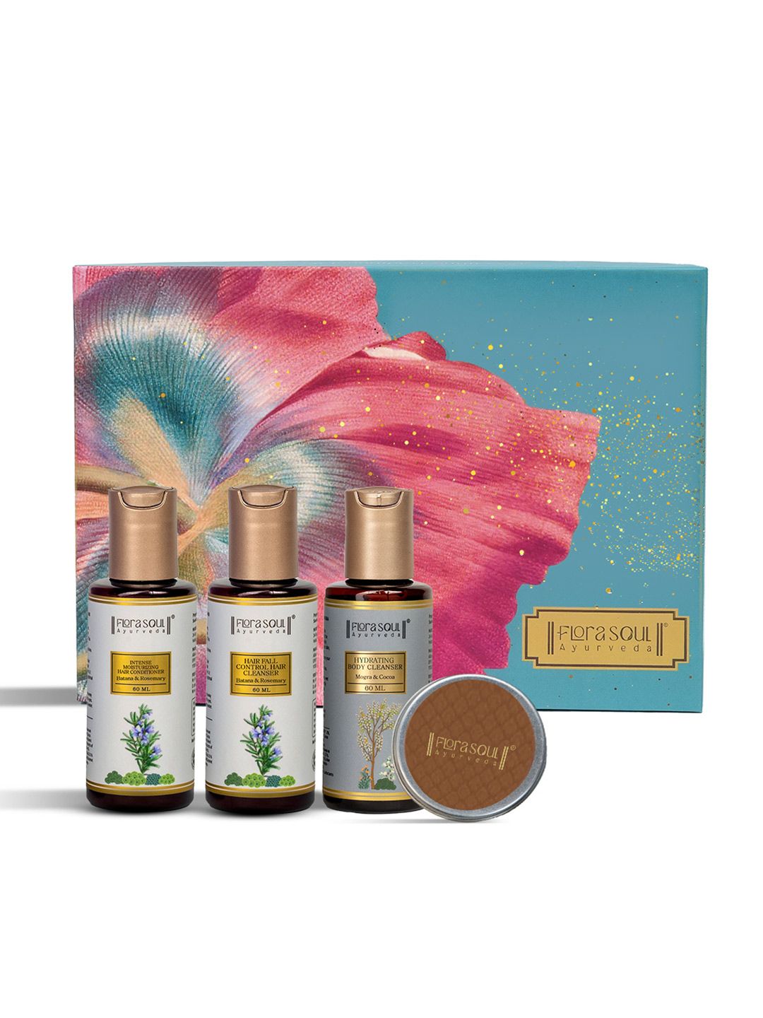 FloraSoul Set Of 3 Hair Conditioner- Hair Cleanser & Body Cleanser- 60 ml Each