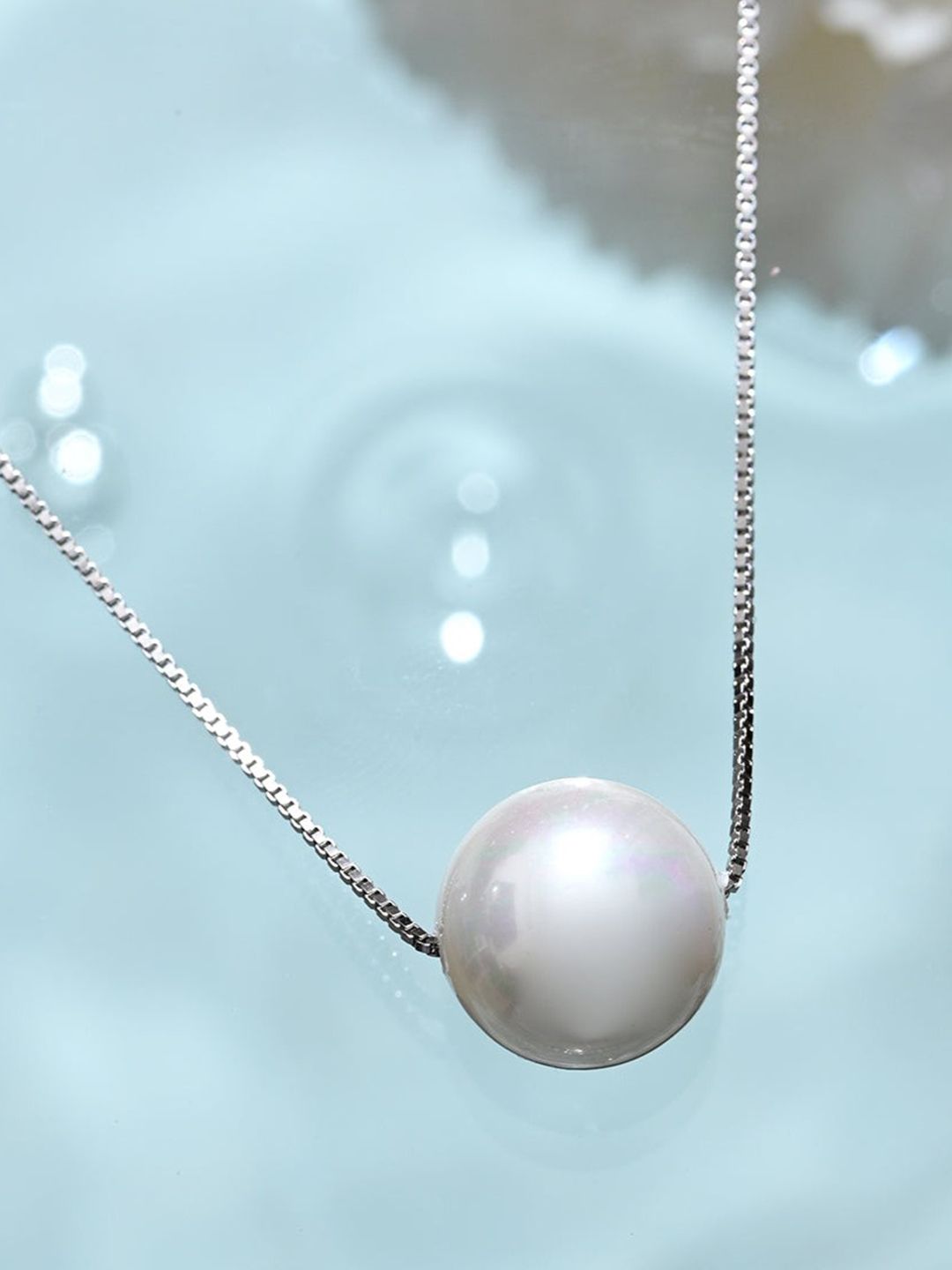 Buy Zavya Women Sterling Silver Rhodium Plated Pearl Studded Necklace -  - Accessories for Women