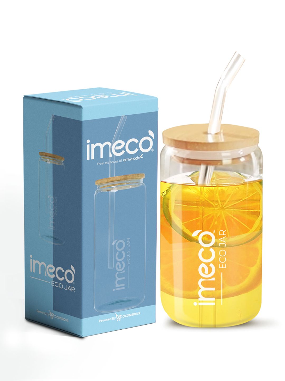 IMECO Transparent & Brown Typography Printed Dishwasher Safe Sipper Water Bottle 600ml