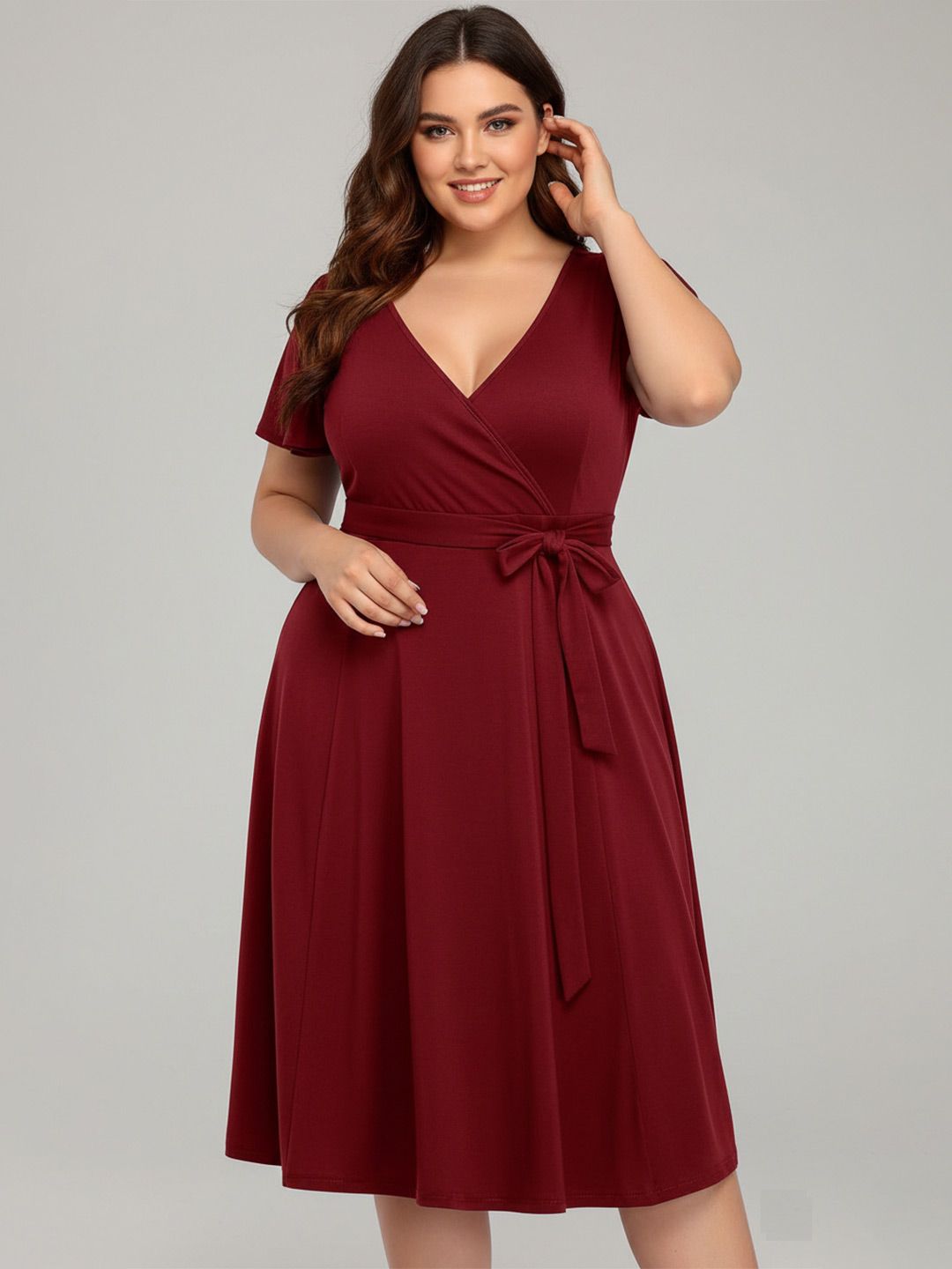 C4D Flutter Sleeve Midi Dress