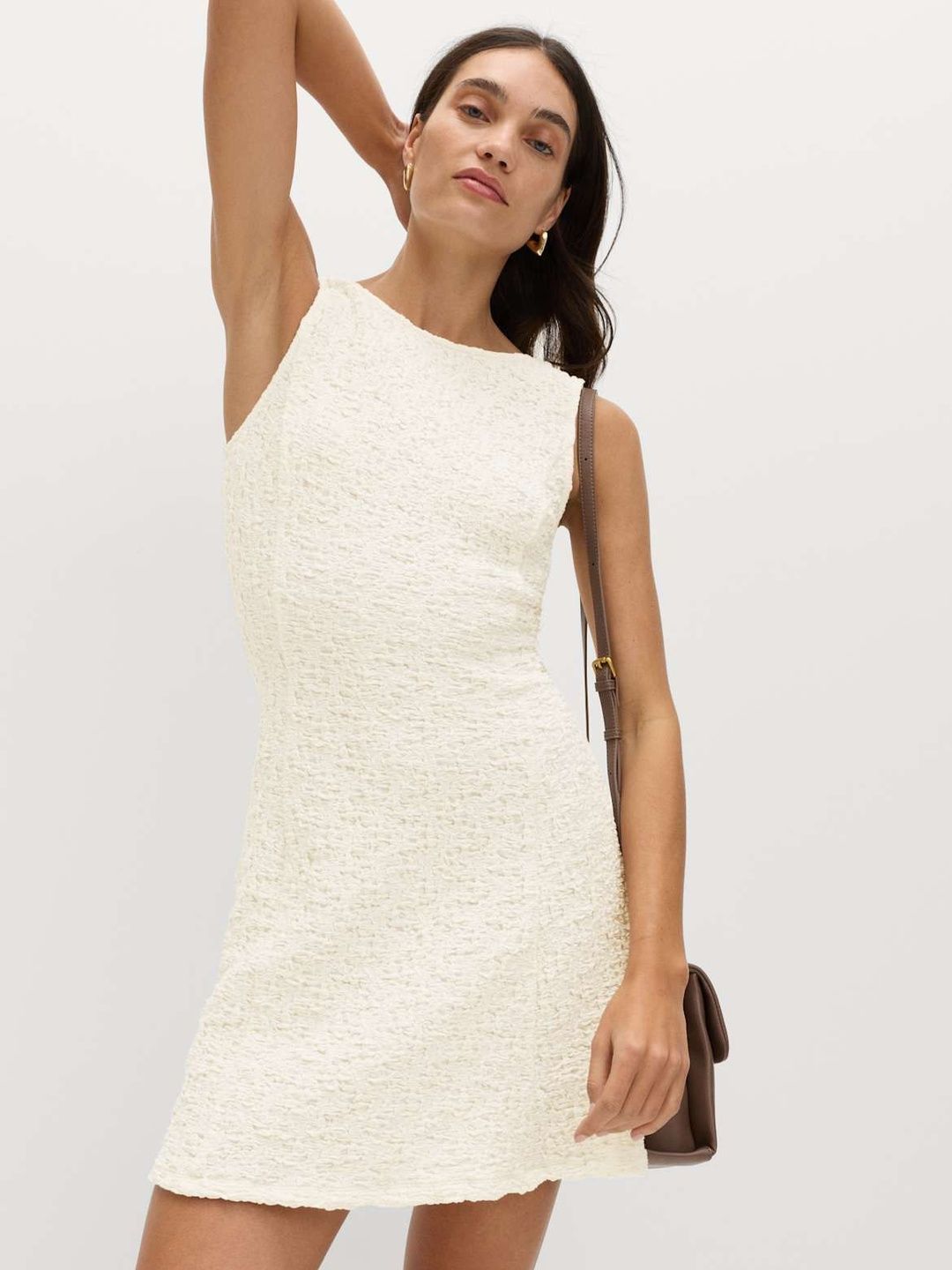 Cotton Rich Textured Mini Column Dress