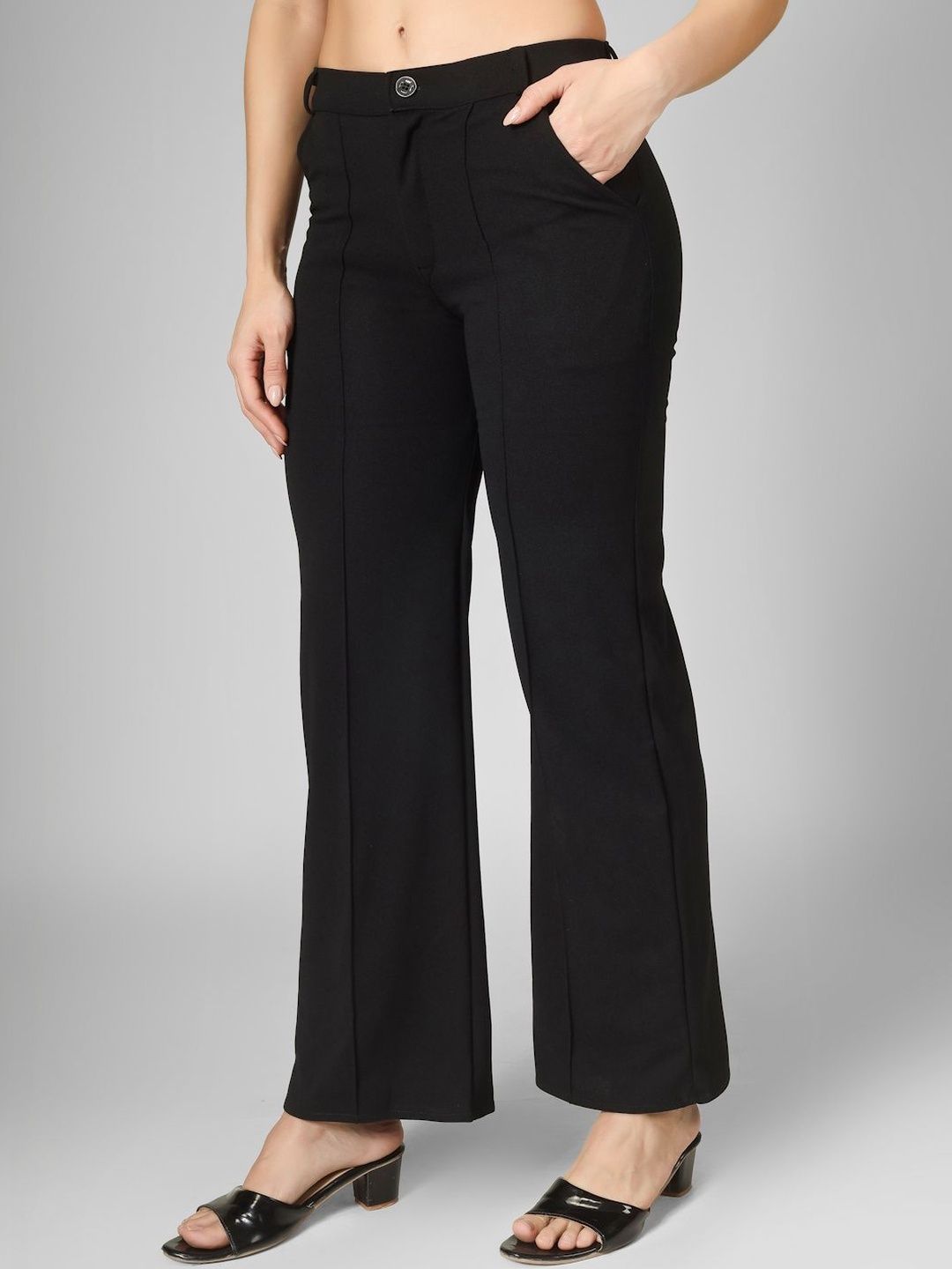 Yunic29 Women Comfort High-Rise Easy Wash Trousers