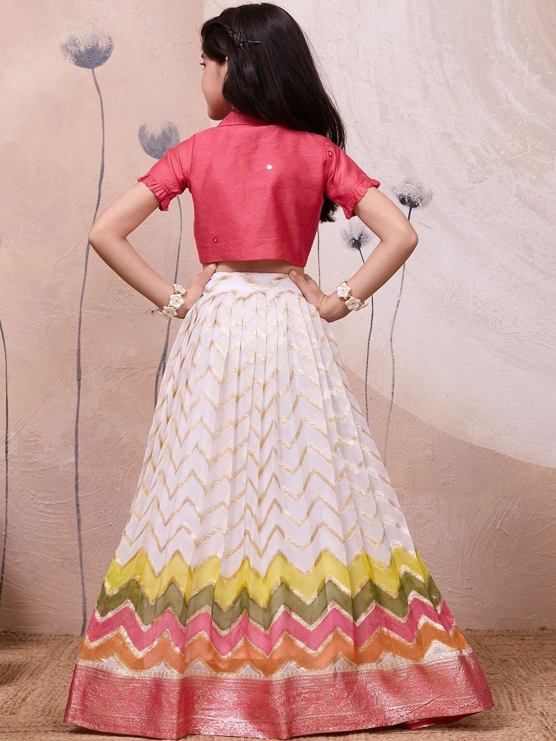 Hand Silk Mirror Work Woven Design Lehenga Choli 2