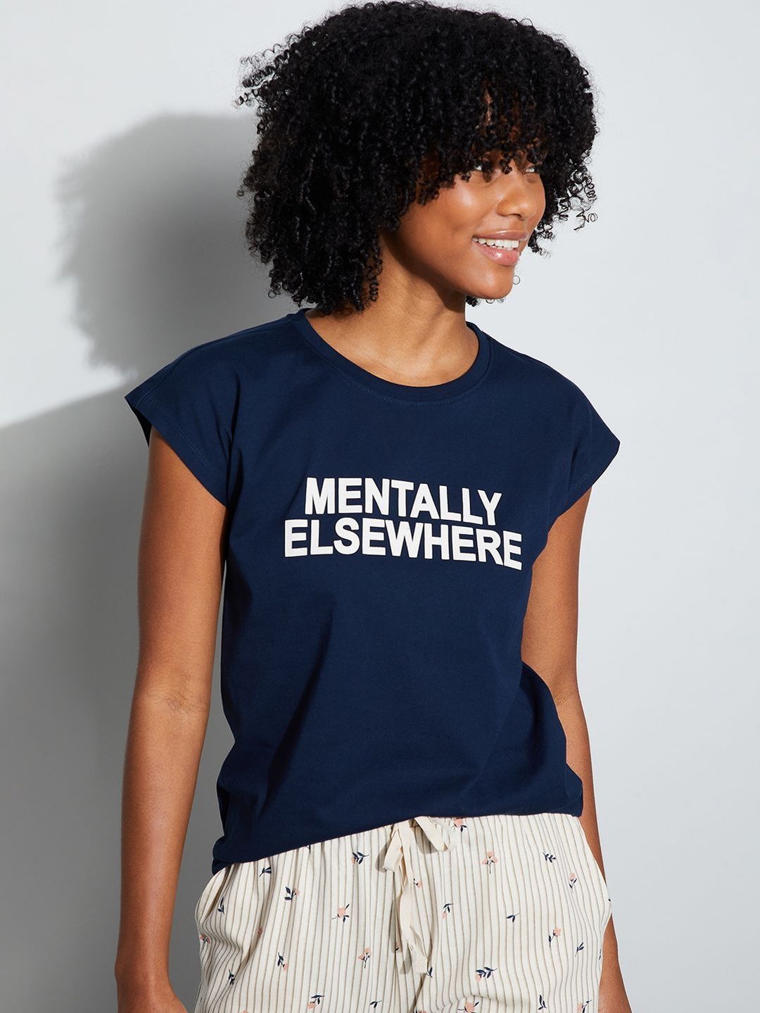 Buy Ginger By Lifestyle Printed Lounge Tshirts -  - Apparel for Women