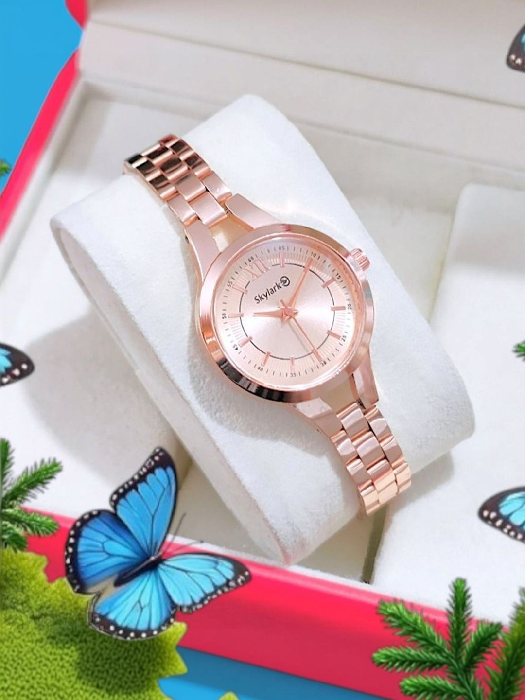 Skylark Women Dial & Bracelet Style Straps Analogue Watch Mono_Lina_peach_women_s