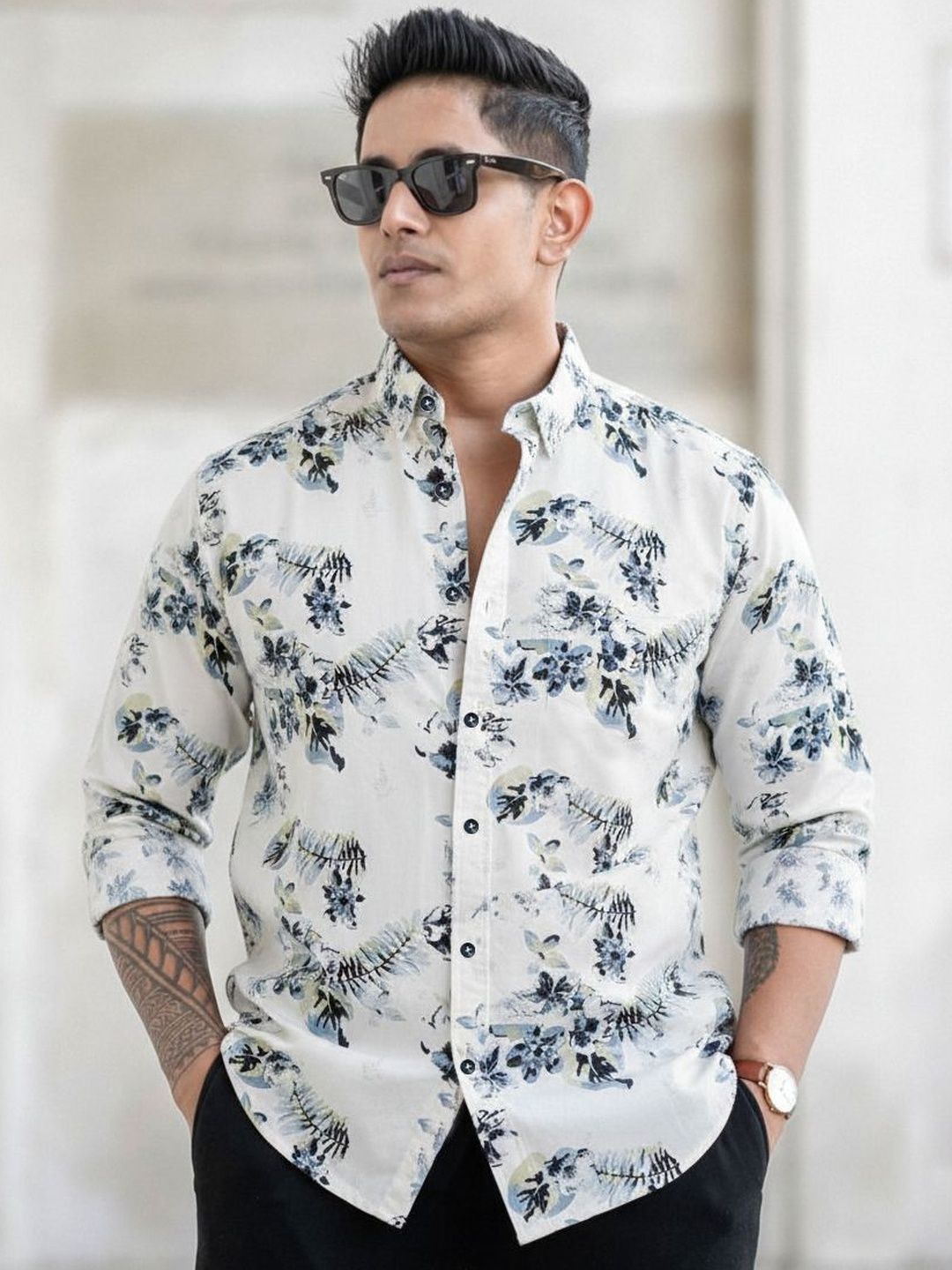 SHIRTZONE Men Standard Floral Printed Casual Shirt