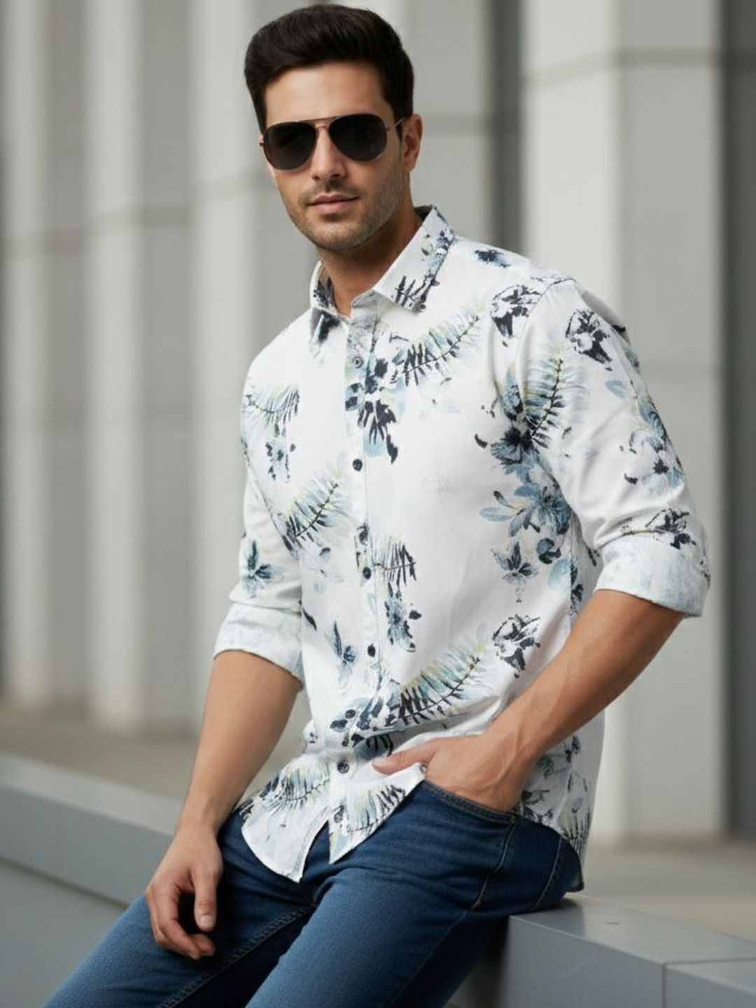 SHIRTZONE Men Standard Floral Printed Casual Shirt