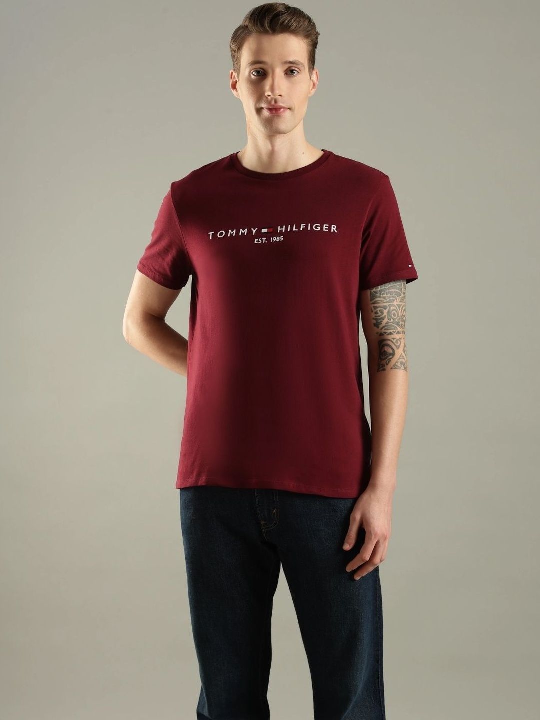 Tommy Hilfiger Men Brand Logo Printed T-shirt