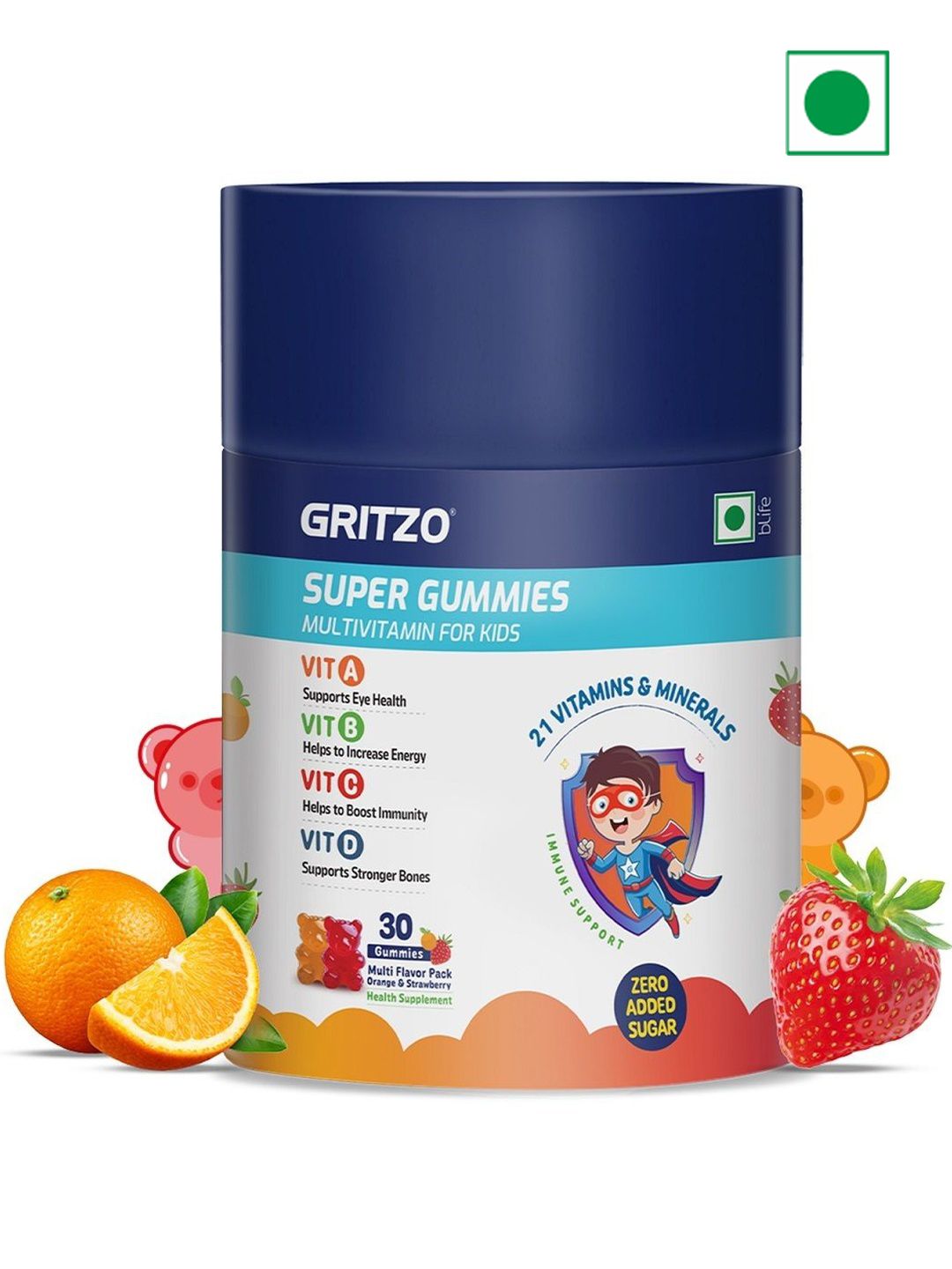 Gritzo Super Gummies Multivitamin For Kids - 30 Gummies
