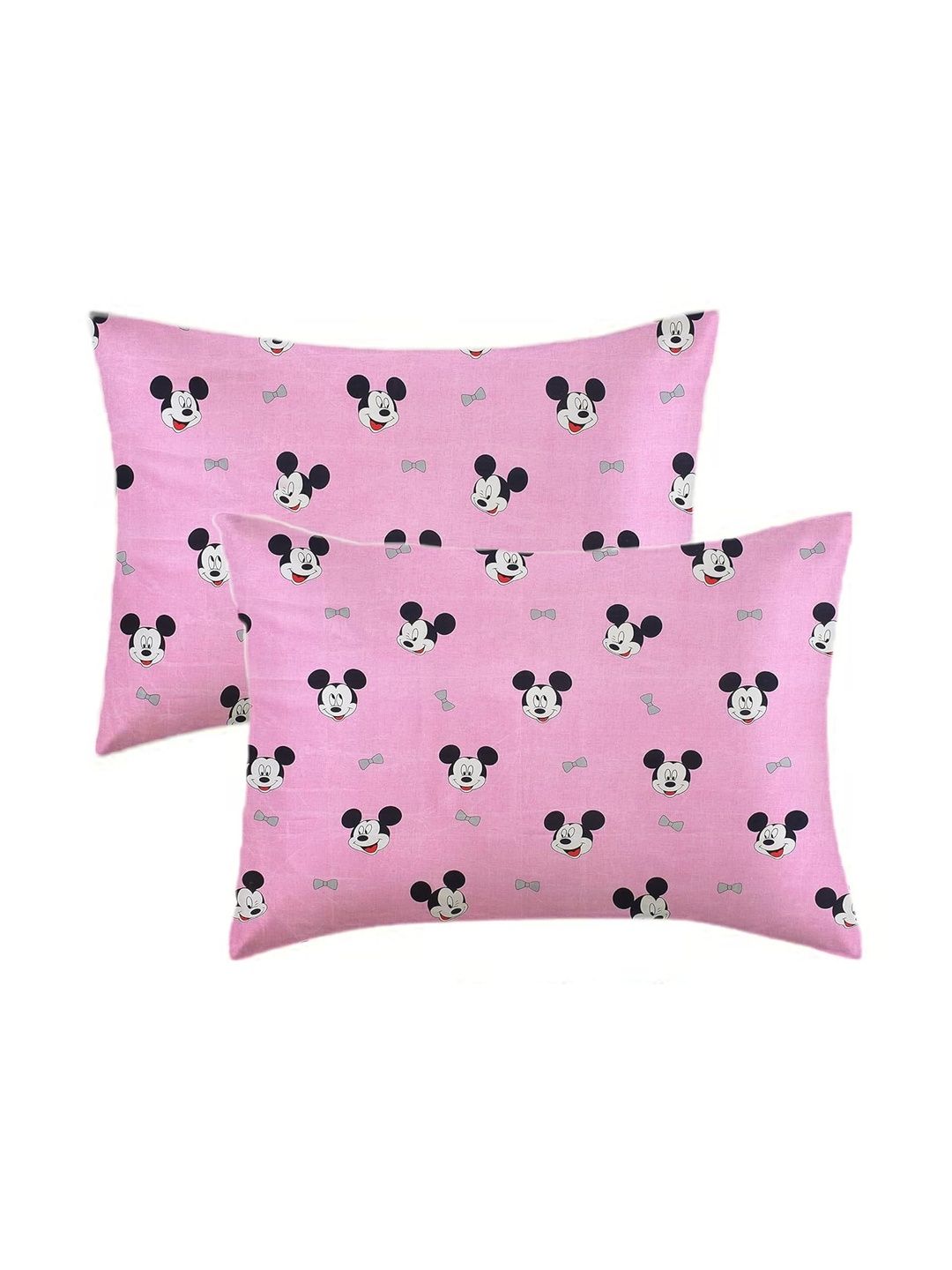 Filymore Pink & White 2 Pieces Abstract Cotton Linen Blend Rectangle Pillow Covers