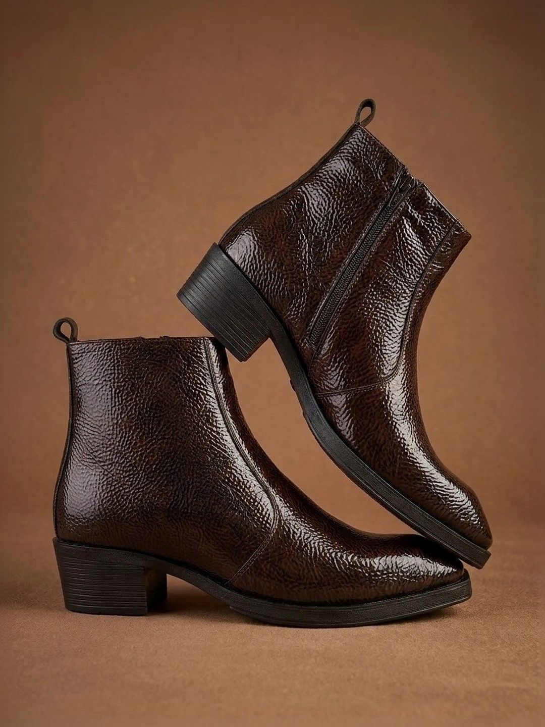 Buy Big Fox Men Textured Round Toe Regular Boots -  - Footwear for Men