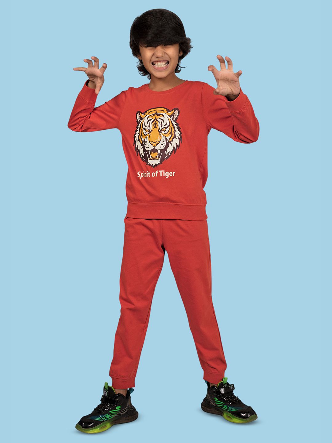 Buy TRESNOVA Boys Printed Round Neck Pure Cotton Sweatshirt With Jogger -  - Apparel for Boys