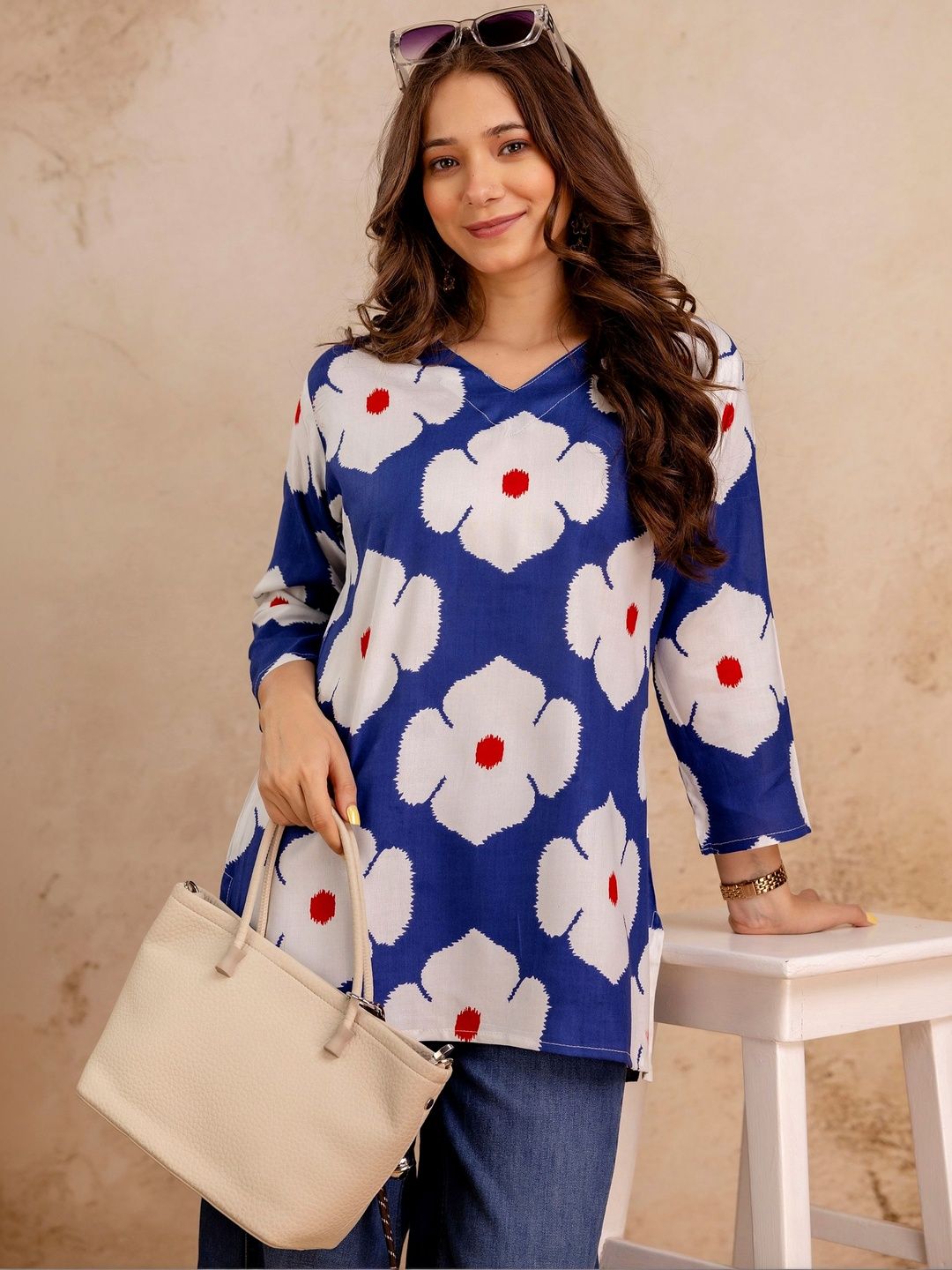 Pjyot by surhi Women Floral Printed Block Print Kurta