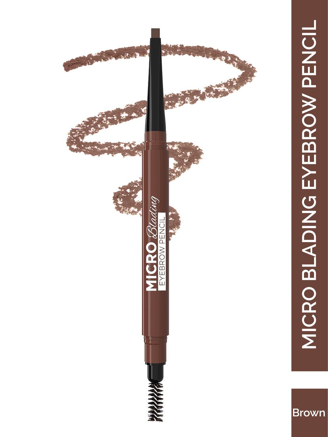 GLAM21 Micro Blading Eyebrow Pencil With Dense Spoolie Brush- Dark Brown