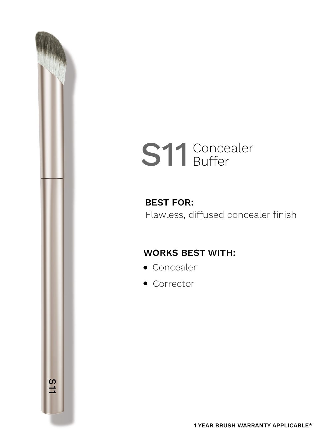 PAC S11 Concealer Buffer with Densely Packed Bristles for Spot Concealing Precise Blending
