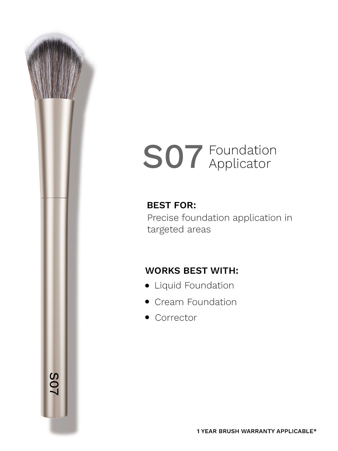 PAC S07 Foundation Applicator with Kitten Paw Shape for Smooth Blending Streak Free Finish