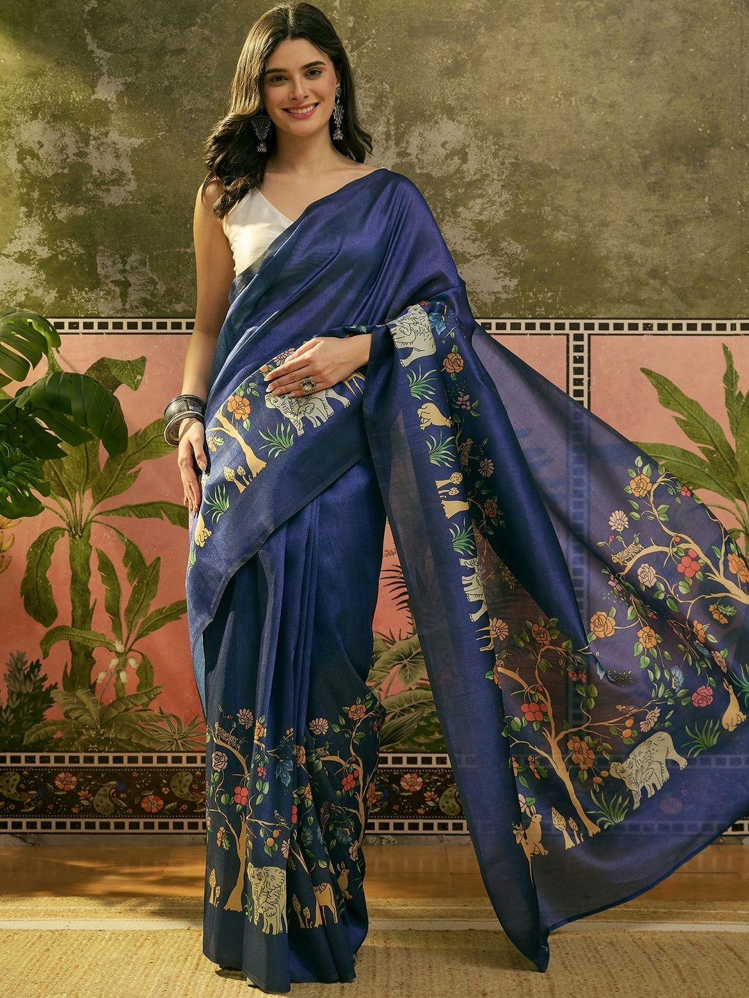SANGRIA Ready to Wear Linen Blend Ready to Wear Saree