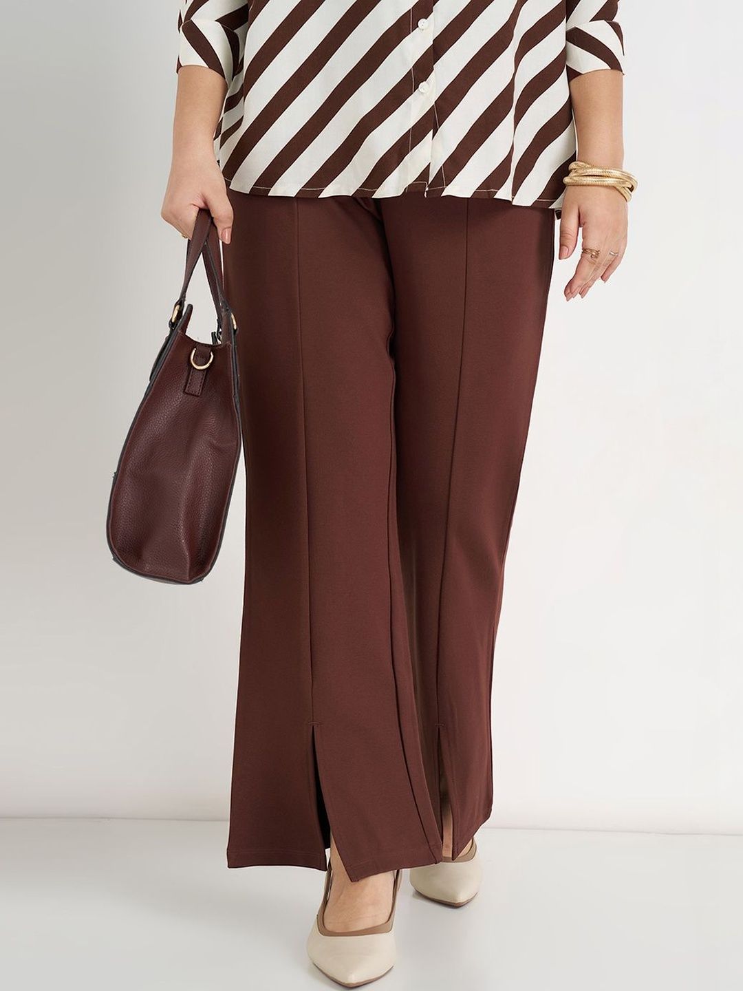 Honey Curvytude by Pantaloons Women Flared Trousers