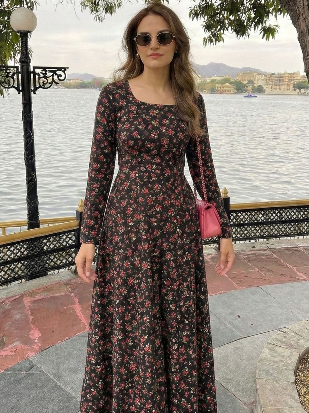 DHAKRE FASHION Floral Print Fit & Flare Maxi Dress