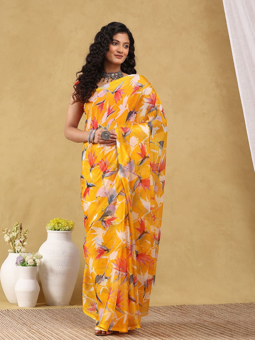 Garden Vareli Floral Printed Saree