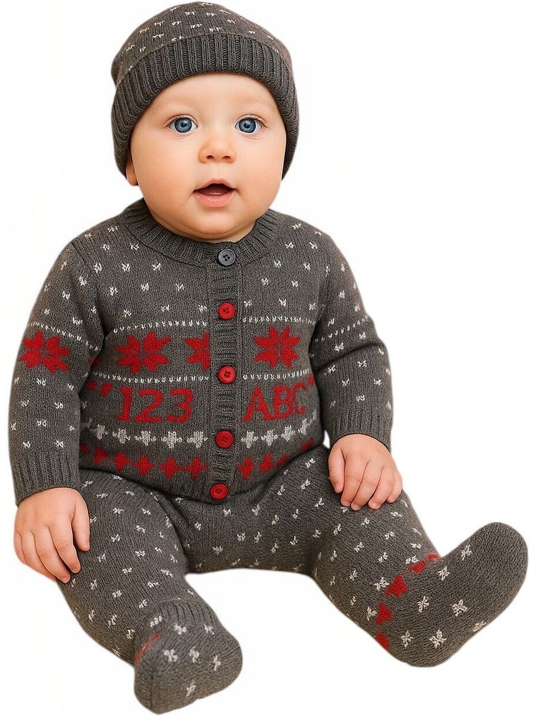 PARYAG Girls Colourblocked Printed Woollen
