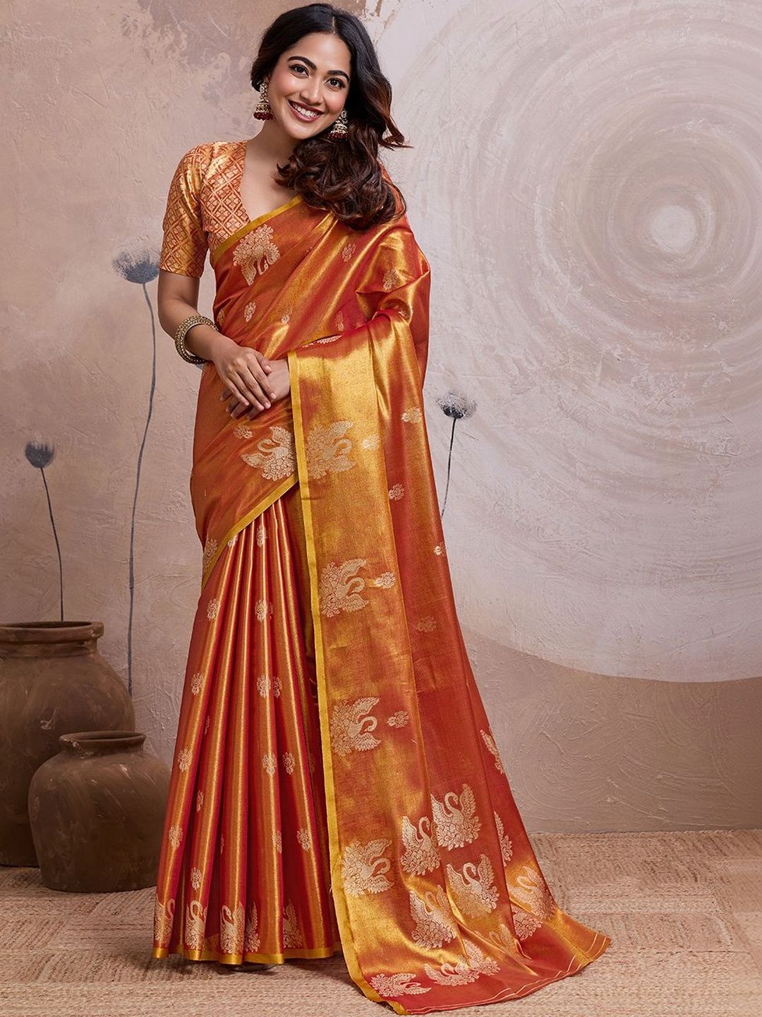 BFM Ethnic Motifs Zari Tissue Heavy Work Banarasi Saree