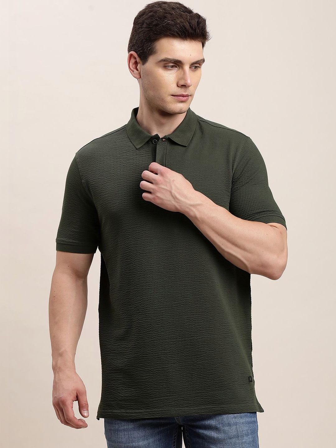 Turtle Men Polo Collar Slim Fit T-shirt