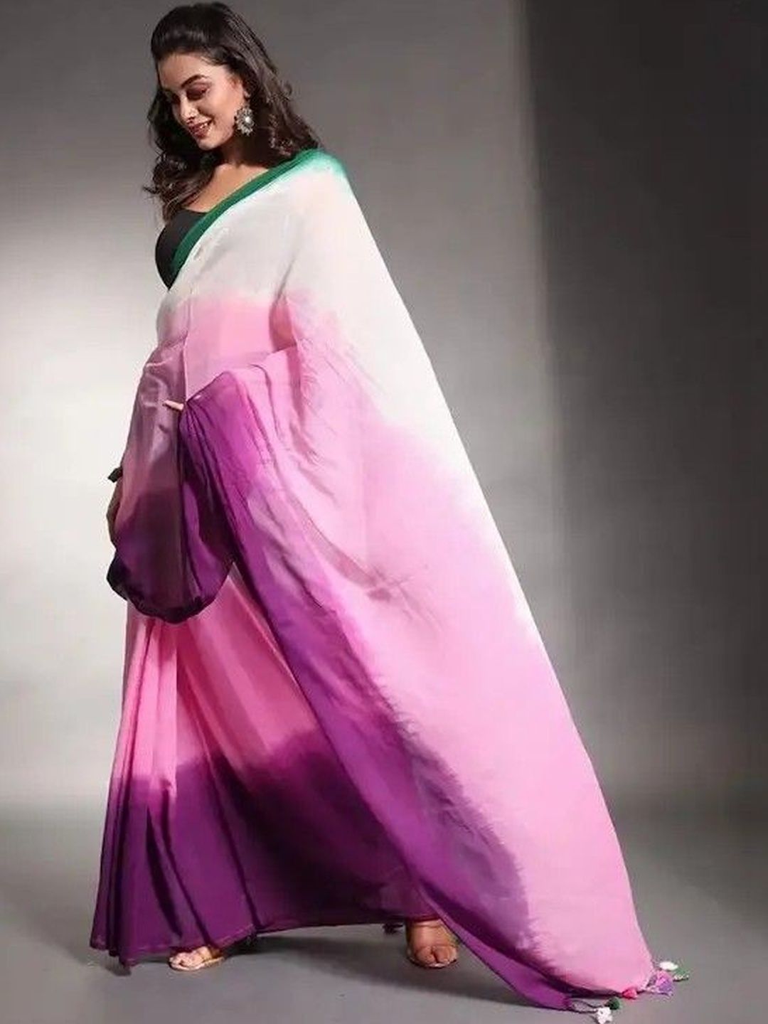 ALPENIKA Tie and Dye Pure Linen Handloom Saree