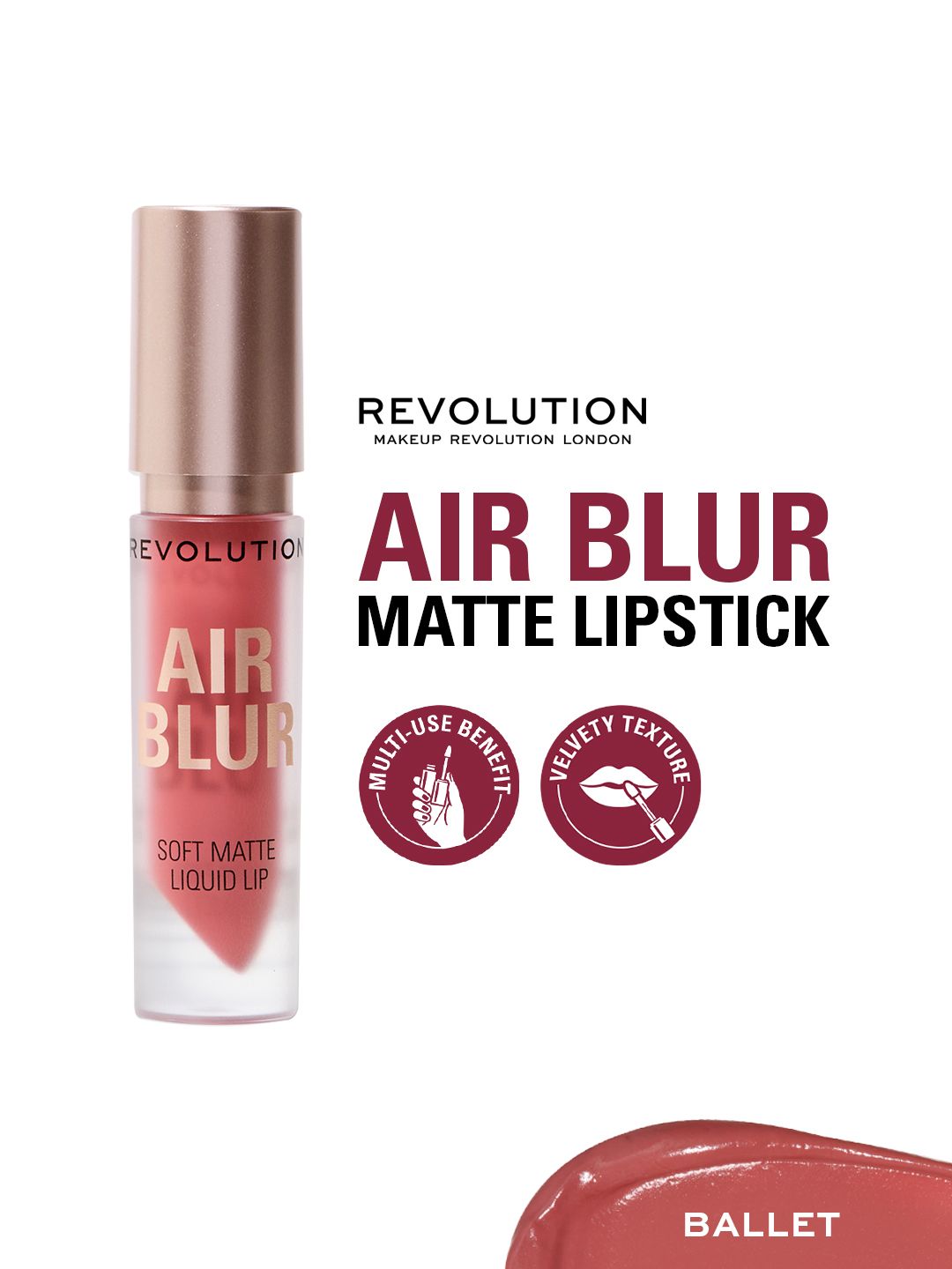 Buy Makeup Revolution London Air Blur Soft Matte Long Lasting Liquid Lipstick 3.5 Ml   Ballet -  - Personal Care for Women