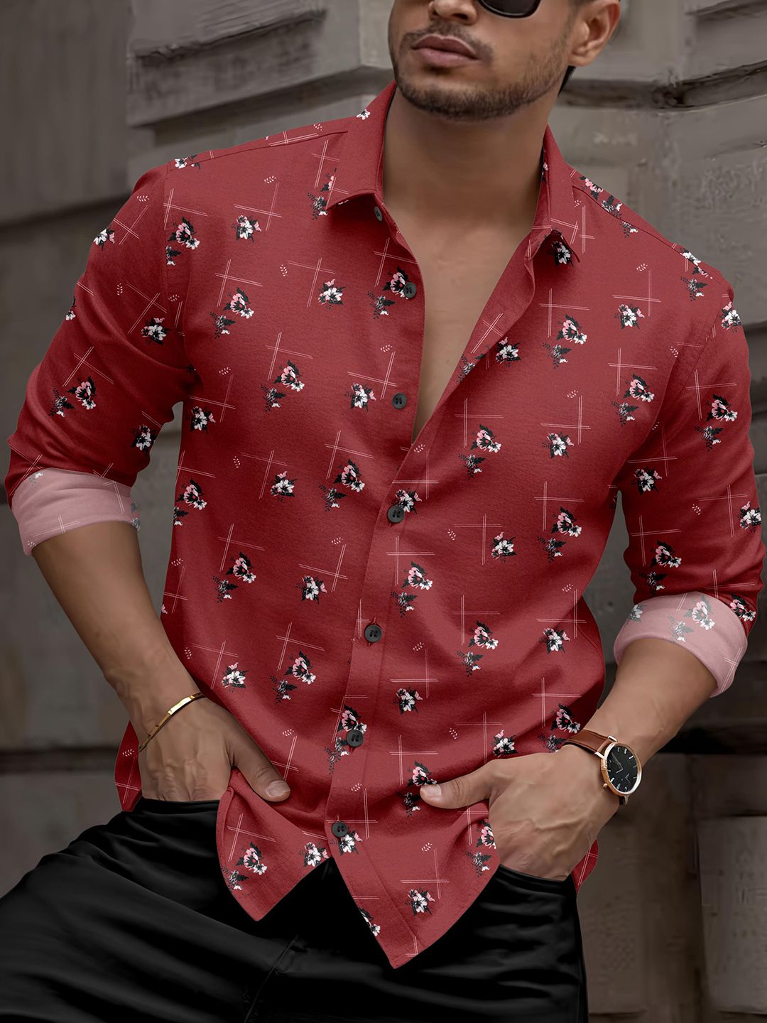 SANBROS Men Comfort Floral Printed Casual Shirt