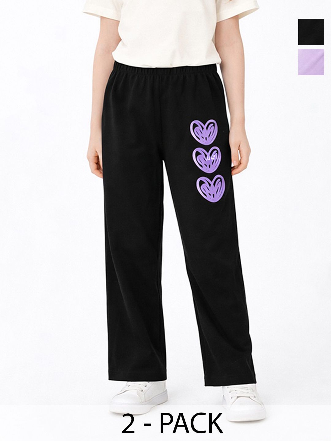 Kaff Girls Printed Relaxed Loose Fit Trousers