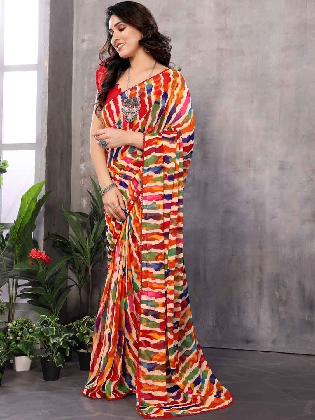 Urban Pallu Pure Chiffon Designer Saree
