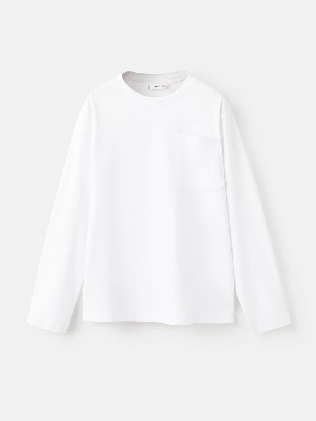 Mango Kids Boys Long Sleeves Pure Cotton T-shirt with Chest Pocket