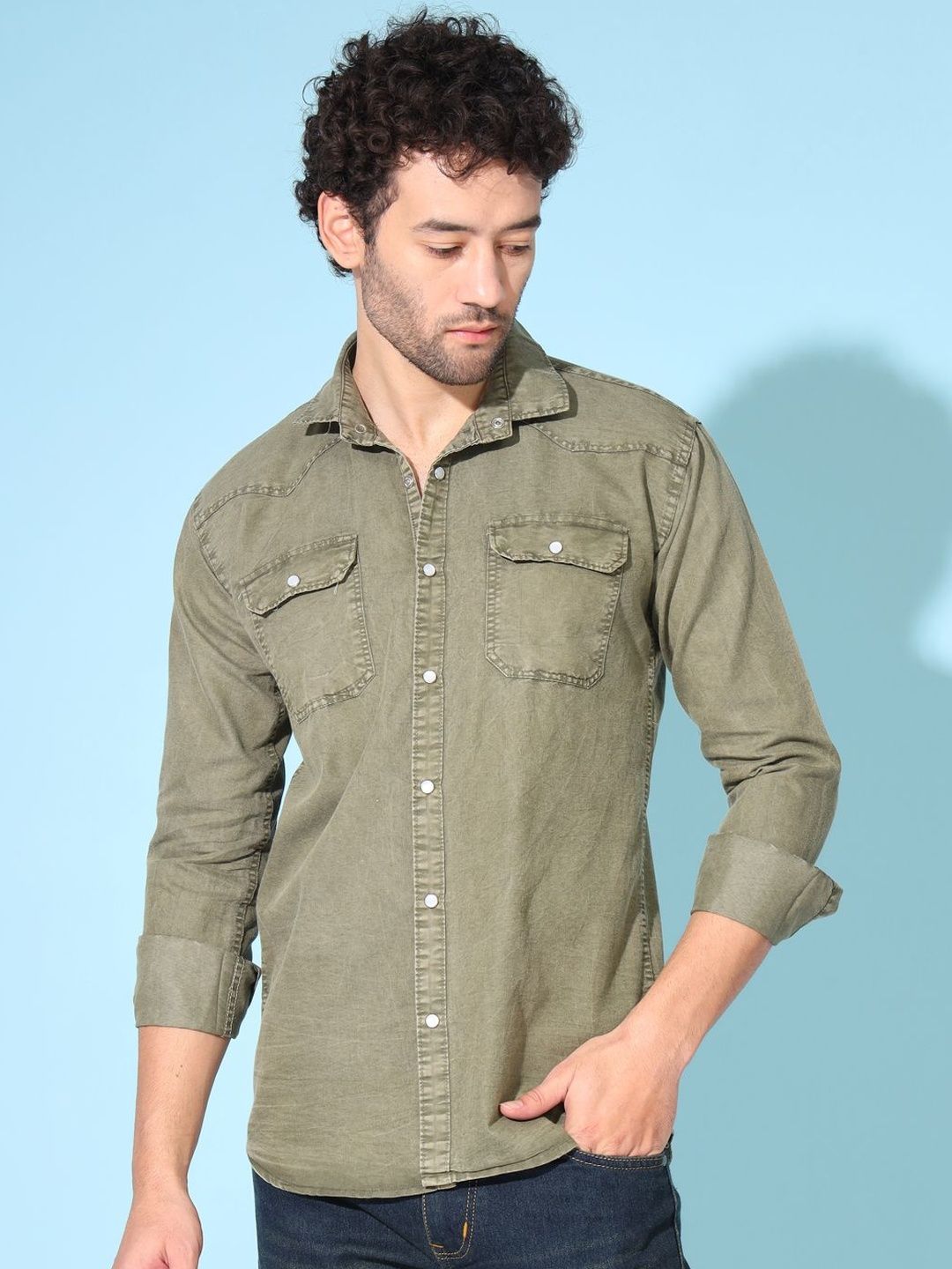 DOUBLE ONE Men Standard Casual Shirt