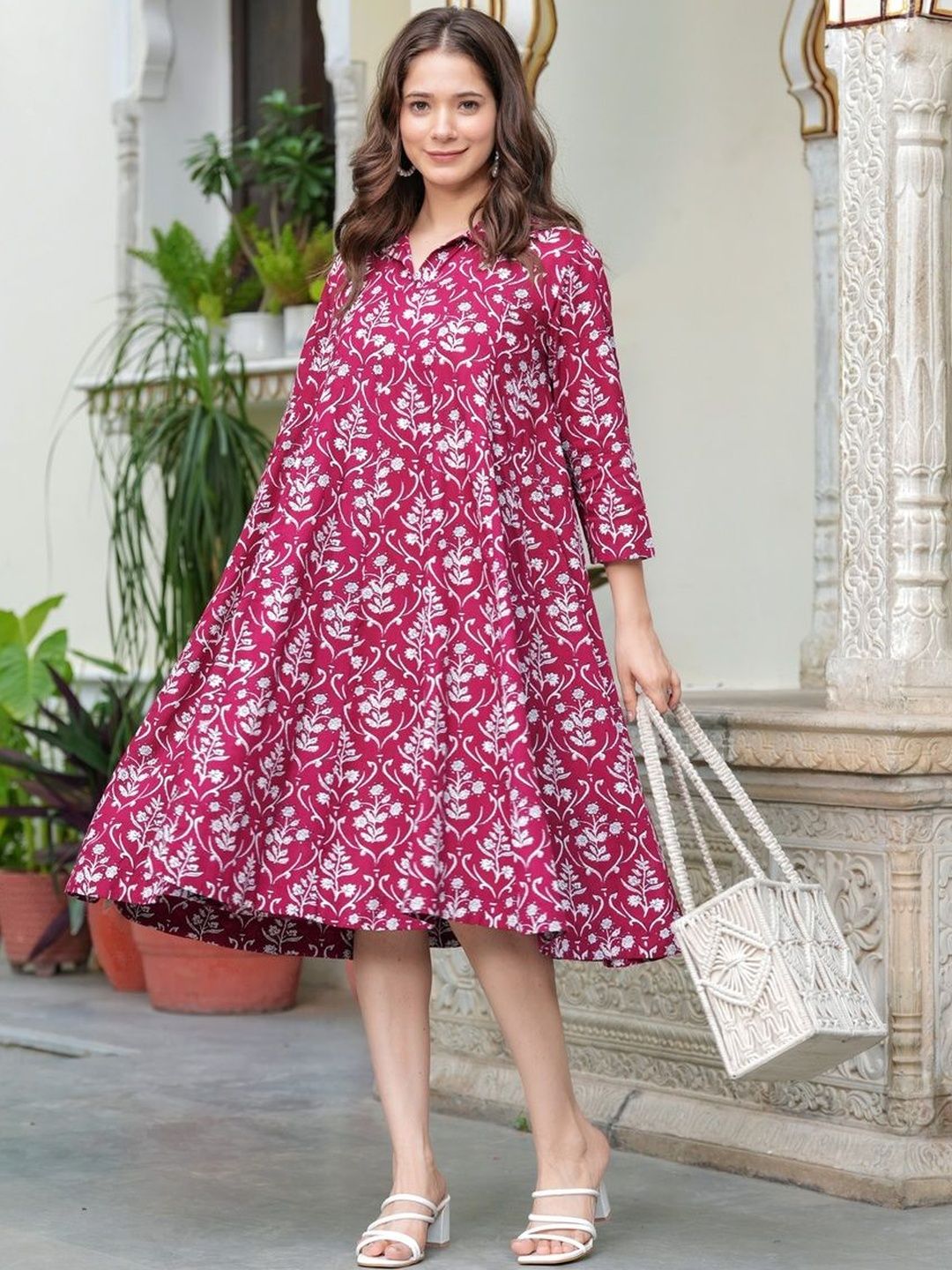 Demirner Women Floral Printed Dress
