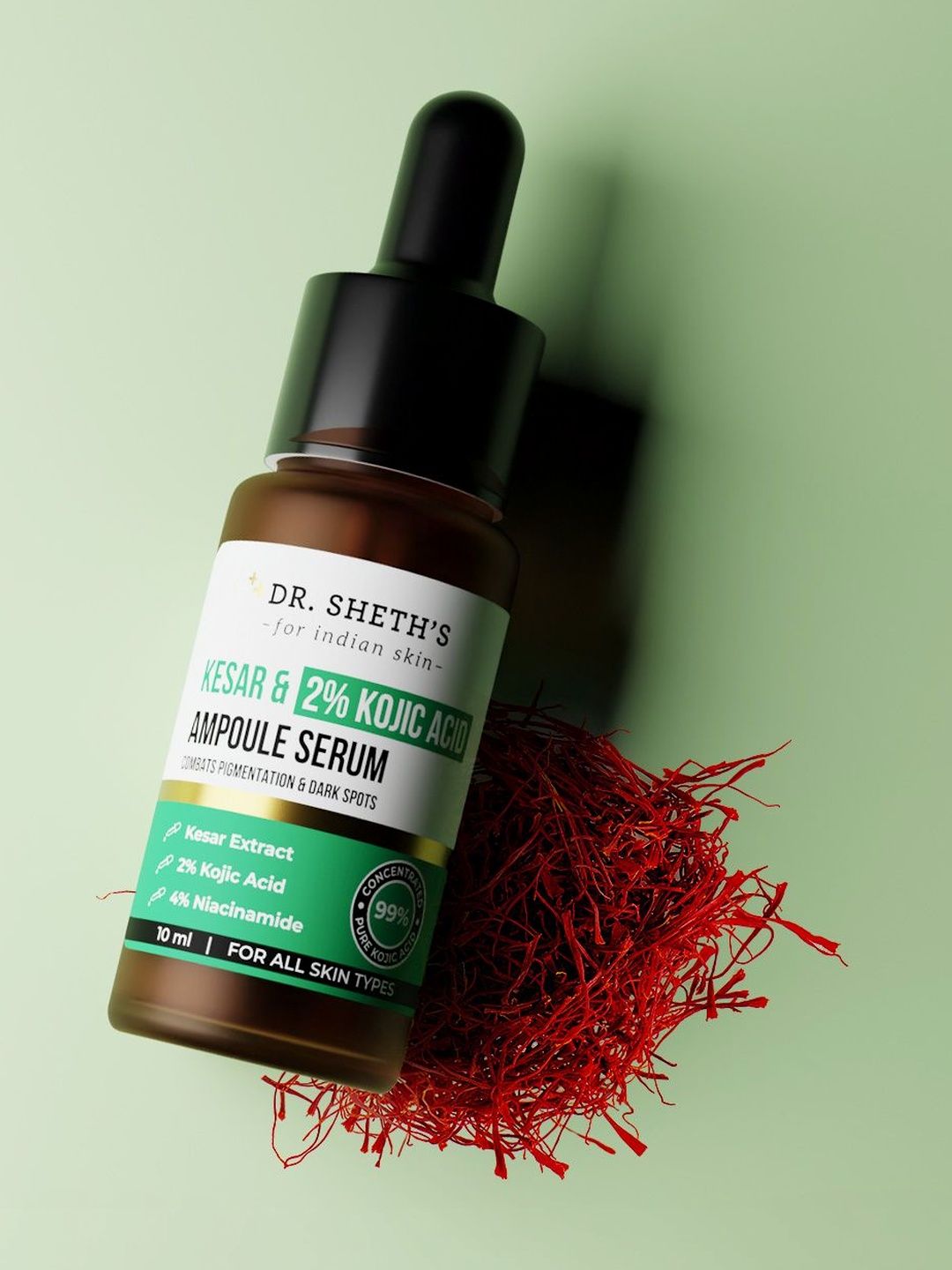 DR. SHETHS Kesar & 2% Kojic Acid Ampoule Serum For Dark Spots - 10 ml