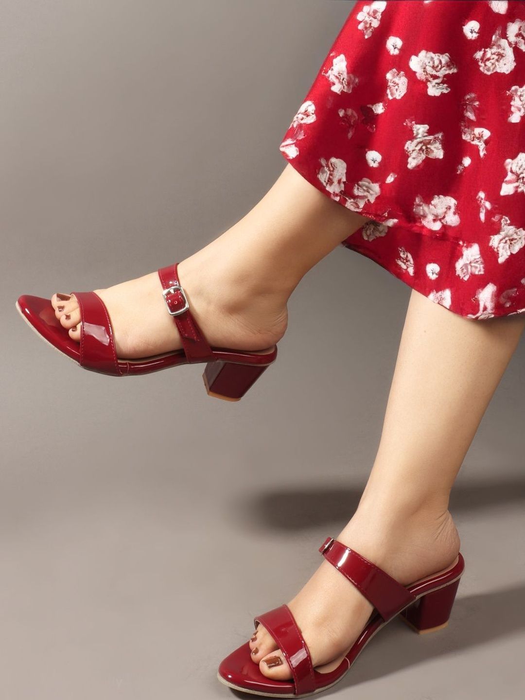 Austine Block Sandals with Buckles