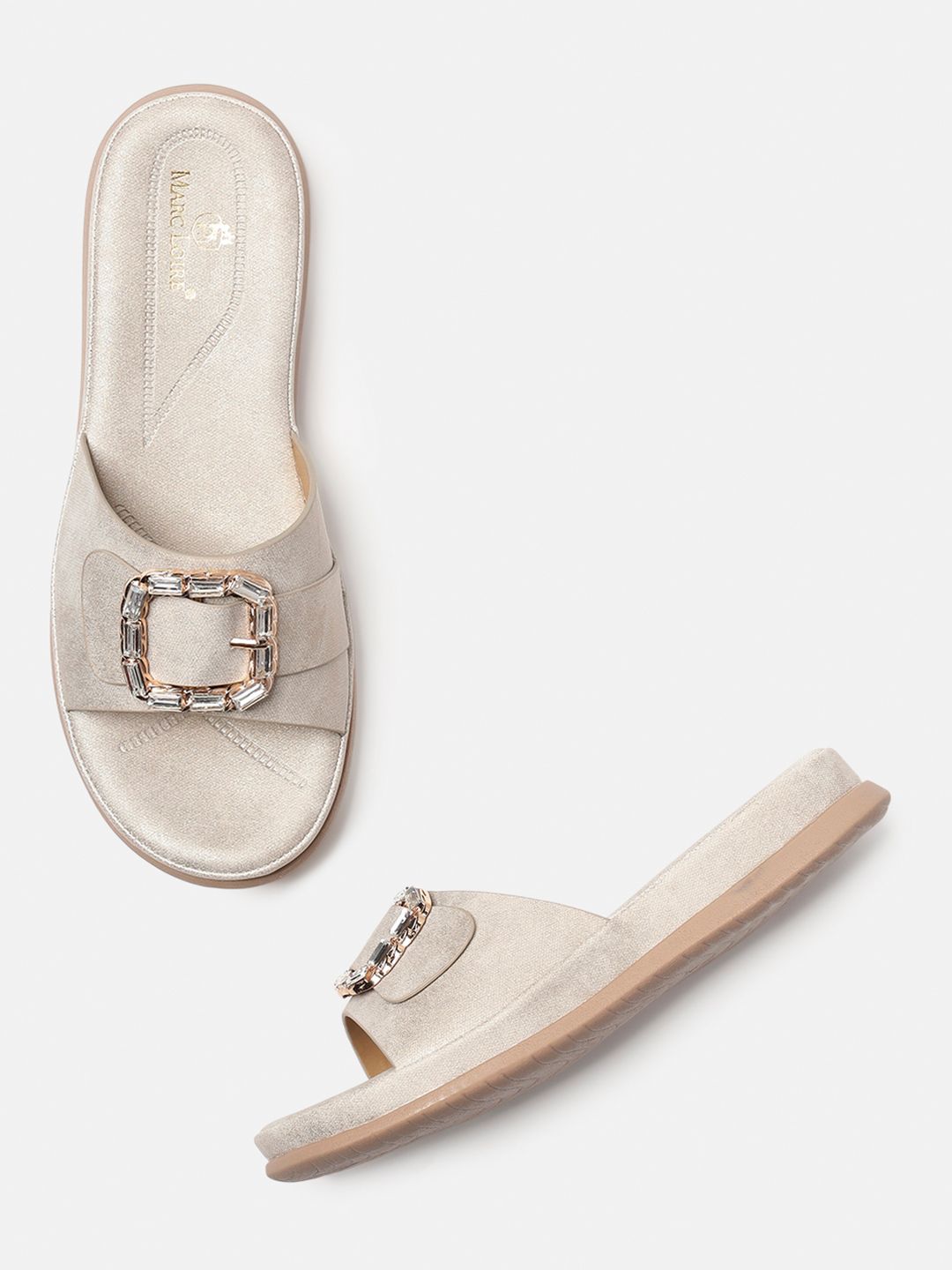 Marc Loire Women Embellished Open Toe Flats