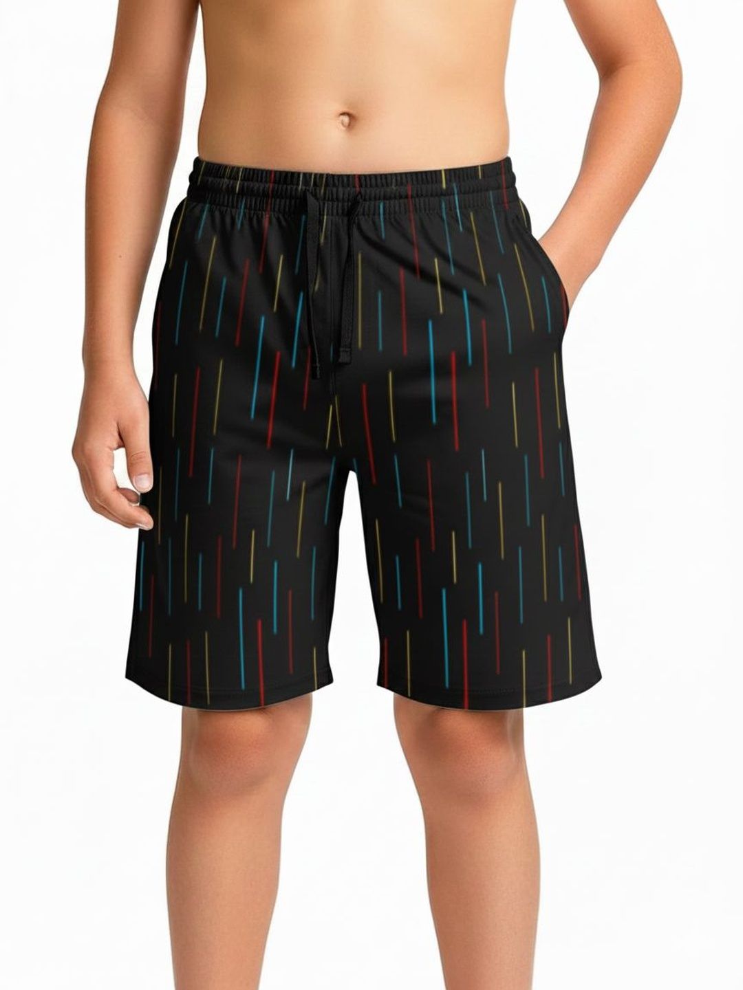 Hotfits Boys Striped Printed Training or Gym Shorts