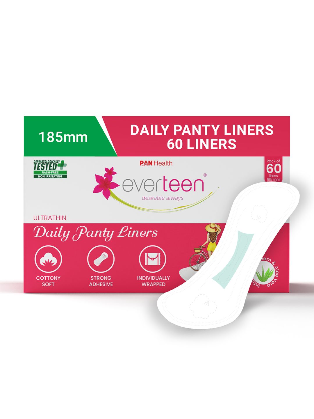 Buy Everteen Daily Panty Liners With Neem & Aloe Vera   60Pcs -  - Personal Care for Women