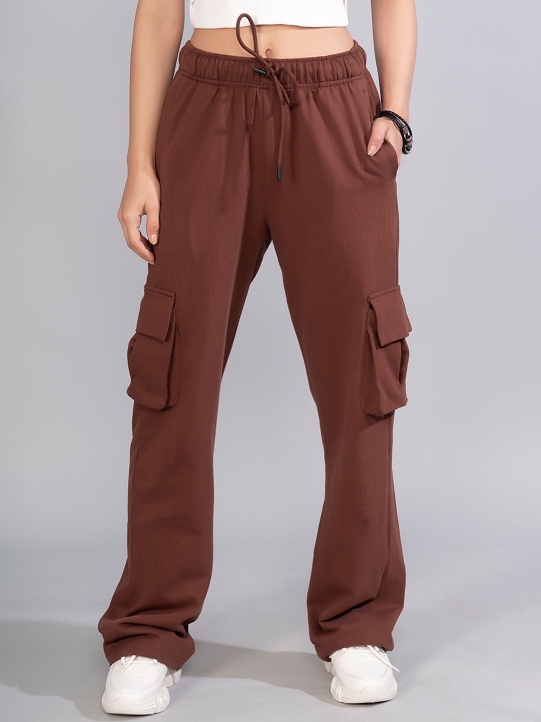PRONK Cotton Relaxed-Fit Cargo Track Pants
