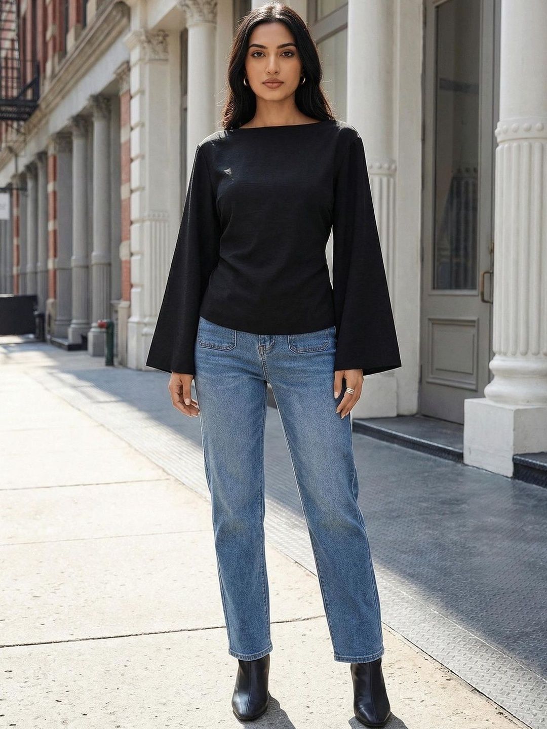 Zucchini Flared Sleeve Top