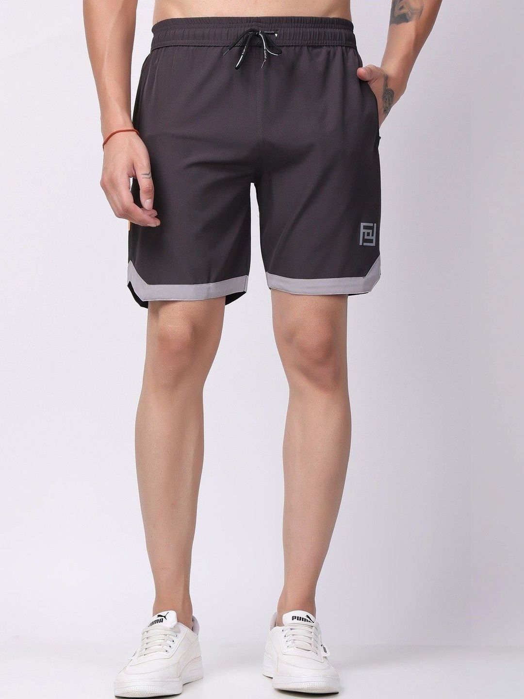 Uttam Men Colourblocked Running Sports Shorts with Technology